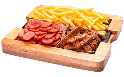 Tábua de Calabresa, Carne e Fritas