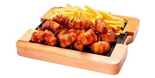 Tábua de Frango com Bacon e Fritas